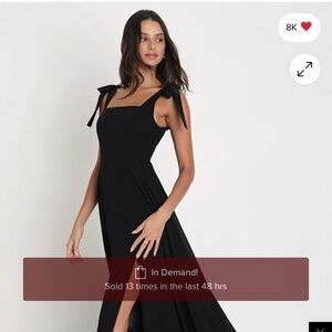 Lulus Love Me Forever Black Tie-strap Square Neck Maxi Dress - Size XL